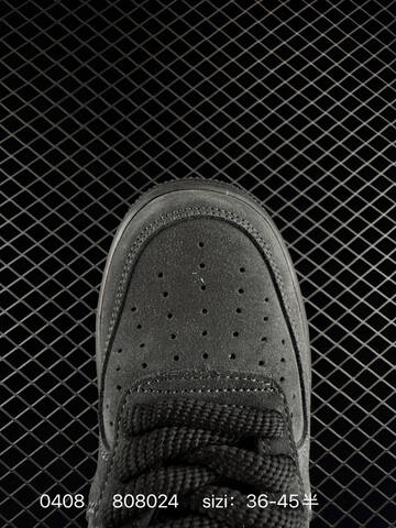 Nike Air Force 1 07 Triple Black Anthracite Suede With Glossy Black Swoosh EU 36-45 Half Sizes Available Lifestyle - Unisex BS-72249