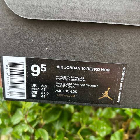 Jordan Air Jordan 10 Retro HOH AJ9100 625 University Red Black EU 43 Basketball Shoe - Men s BS-87066