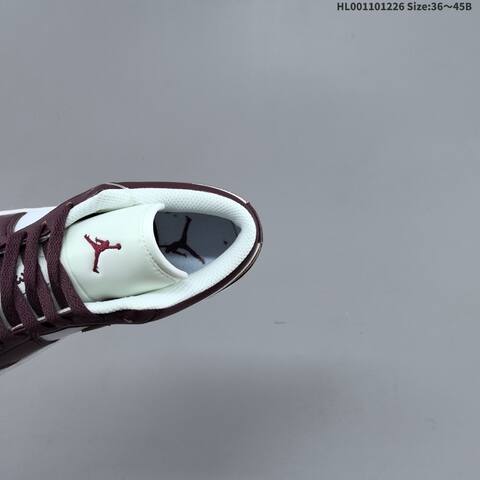 Jordan Air Jordan 1 Low White And Team Red Burgundy 36 45 Casual - Unisex BS-67260