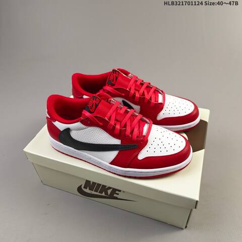 Nike Air Jordan 1 Low Red White Black EU 40-47 Casual - Men's (BS-63138)