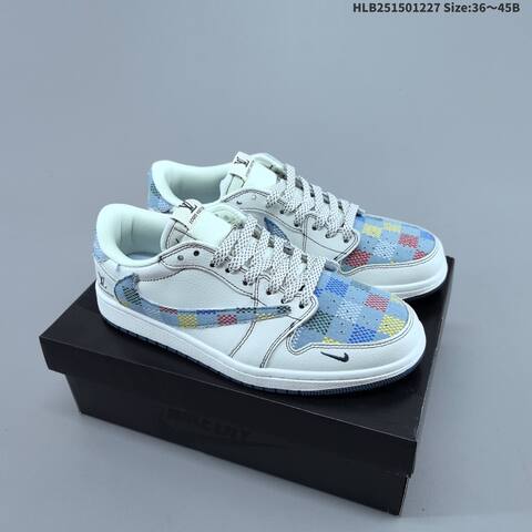 Nike Air Jordan 1 Low White Blue Multi-color 36 45 Lifestyle - Unisex (BS-67227)