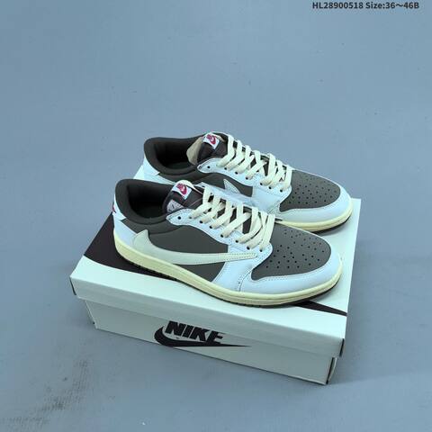 Nike Air Jordan 1 Low White Black Blue 36 46B Casual - Women s BS-65936
