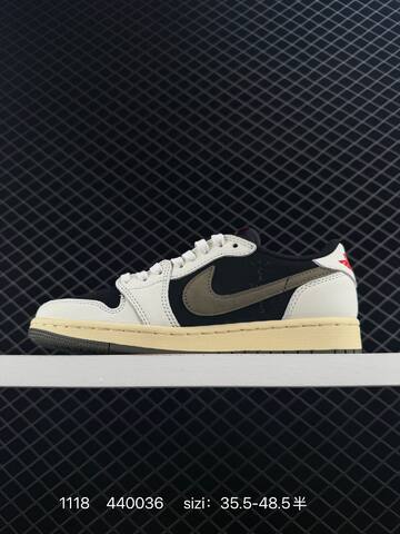 Jordan Air Jordan 1 Low Travis Scott Fragment DM7866-140 Black White Olive Cream Red EU 35 5-48 5 Sneaker - Unisex BS-80244