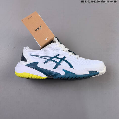 ASICS Court Control FF 3 Paris White Dark Teal Neon Yellow EU 36-46 Tennis Shoe Casual Sneakers - Unisex (BS-69134)