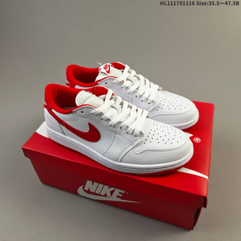Jordan Air Jordan 1 Retro Low OG White Red EU 35 5-47 5 Casual - Unisex (BS-63604)