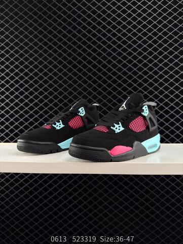 Jordan Air Jordan 4 Retro Black Pink Light Blue EU 36-47 Basketball Shoe - Unisex BS-81212
