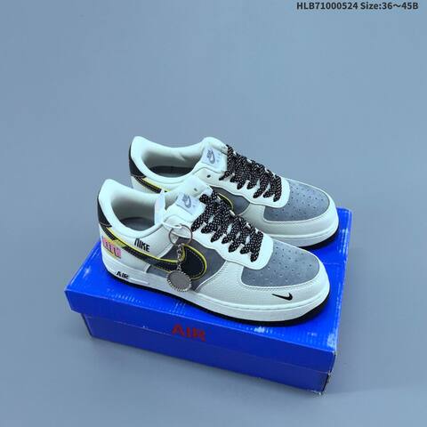 Nike Air Force 1 07 Low Beige Burgundy Dark Grey Off White EU 36-45 Sneaker - Unisex (BS-60155)