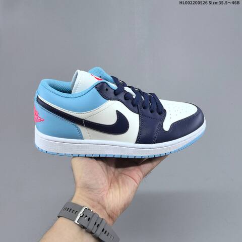 Jordan Air Jordan 1 Low White Navy University Blue Pink EU 35 5-46 Basketball - Unisex (BS-65874)