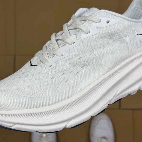 HOKA ONE ONE Clifton 9 White Black Pale Yellow Running Shoe Running Sneakers (BS-86872)