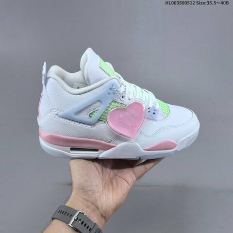 Jordan Air Jordan 4 Retro Valentine s Day White Pink Volt Green EU 35 5-40 Basketball - Unisex (BS-65991)