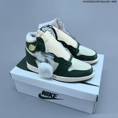 Jordan Air Jordan 1 Retro High OG Fir Green Cream White 36 46B Basketball - Women's (BS-67185)