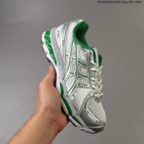 ASICS Gel-Kayano 12 1 Silver Black Green White EU 36-45 Running Shoe Running Sneakers - Unisex (BS-69331)