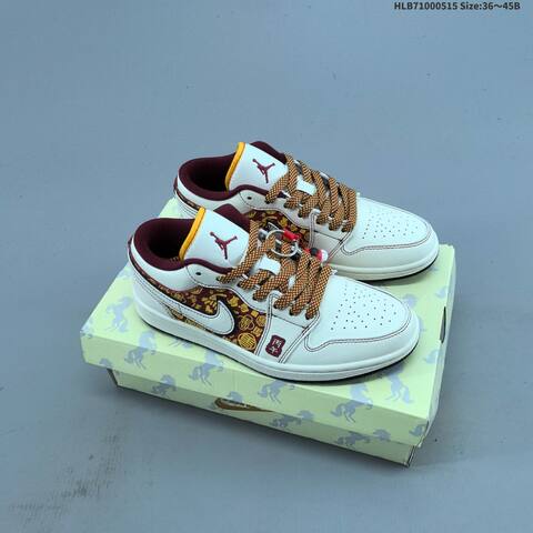 Jordan Air Jordan 1 Low White Gray Burgundy Gold EU 36-45 Lifestyle - Unisex (BS-65951)