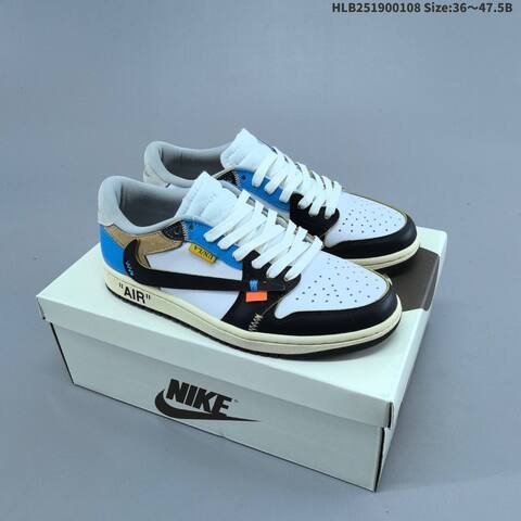 Nike Air Jordan 1 Low x Travis Scott Reverse Mocha white/black/blue/beige 36~47.5 casual