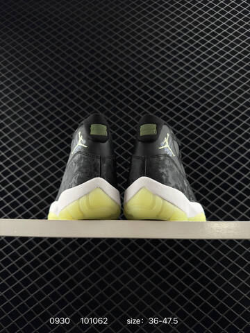 Jordan Air Jordan 11 Black White Neon Yellow EU 36-47 5 Basketball Shoe - Unisex BS-80598