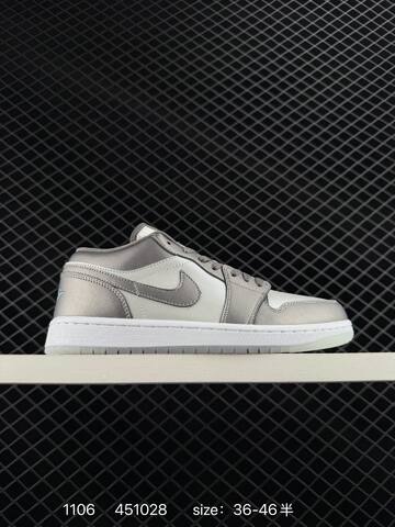Nike Air Jordan 1 Low Grey White 36-46 5 Lifestyle - Unisex (BS-74342)