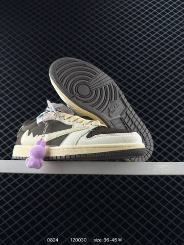 Jordan Fragment x Travis Scott x Labubu Air Jordan 1 Low White Dark Brown Cream EU 36-45 Sneaker - Unisex (BS-80845)