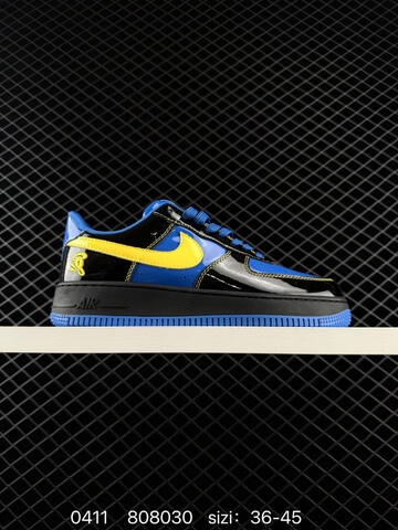 Nike Air Force 1 07 Black Blue Yellow EU 36-45 Lifestyle - Unisex (BS-72177)