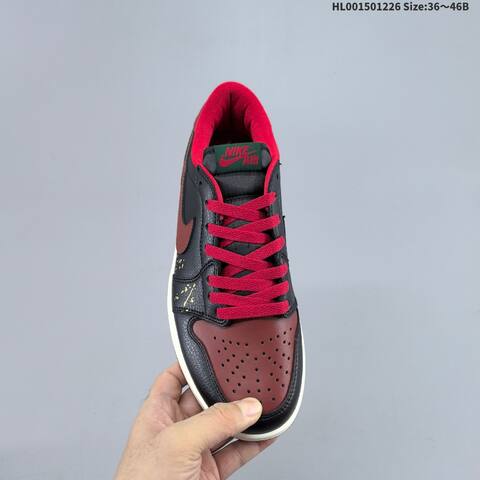Jordan Air Jordan 1 Low Black Brown Red 36 46B Lifestyle - Women's (BS-67269)