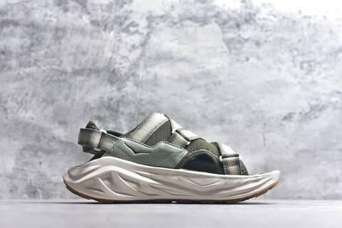 HOKA ONE ONE 1162570 SMLK Sage Green Olive White Gum Brown Sandal Casual Sneakers BS-59641