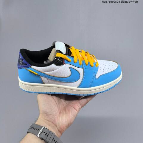 Jordan Air Jordan 1 Low White Black University Blue Varsity Red Yellow Purple EU 36-46 Lifestyle - Unisex (BS-65885)