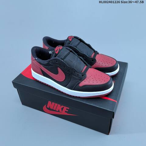 Jordan Air Jordan 1 Low OG Black Red White Banned 36 47 5 Casual - Unisex (BS-67259)
