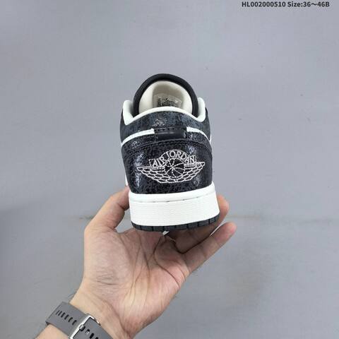 Jordan Air Jordan 1 Low SE Black White With Pink Laces And Iced Carmine Accents 36 46B Lifestyle - Women's (BS-66004)