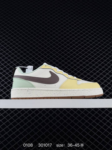 Nike Court Borough Low White Yellow Red 36-45 Casual - Unisex (BS-73239)