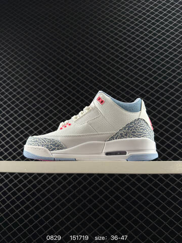 Jordan Air Jordan 3 Retro OG Joker White Light Blue Pink EU 36-47 Basketball Shoe - Unisex BS-80808