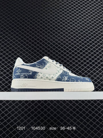 Nike Air Force 1 Off White Navy Blue Orange Red EU 36-45 Sneaker - Unisex (BS-80133)