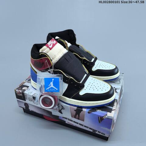 Nike Air Jordan 1 Retro High OG Black White Blue Red 36 47 5 Basketball - Unisex (BS-67148)
