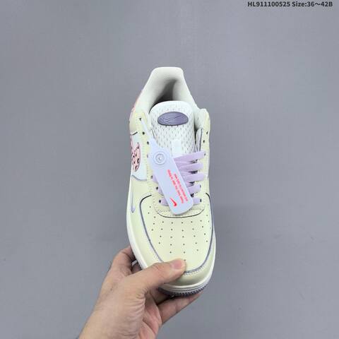 Nike Air Force 1 07 Beige White Purple Pink Black EU 36-42 Sneaker - Unisex (BS-60133)
