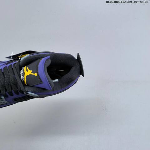 Jordan Air Jordan 4 Retro OG Imperial Purple Black Grey Yellow 40 48 5 Basketball - Men's (BS-66226)