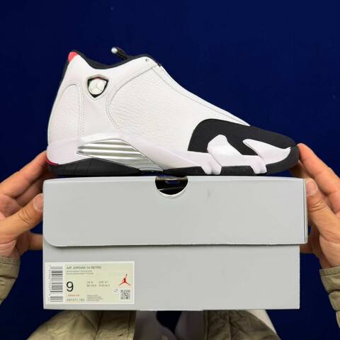 Jordan Air Jordan 14 Retro 487471-160 White Black Red Silver EU 42 5 Basketball Shoe - Men s BS-87327