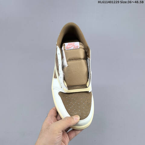 Jordan Air Jordan 1 Low x Travis Scott Brown White Sail EU 36-48 5 Casual - Unisex (BS-67198)