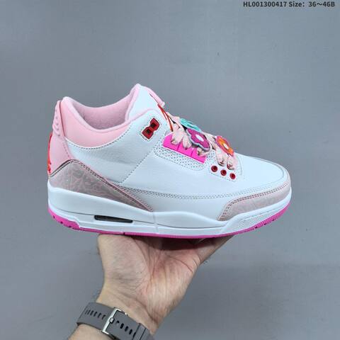 Jordan Air Jordan 3 Retro Spring Flowers White Pink EU 36-46 Basketball - Unisex (BS-66158)