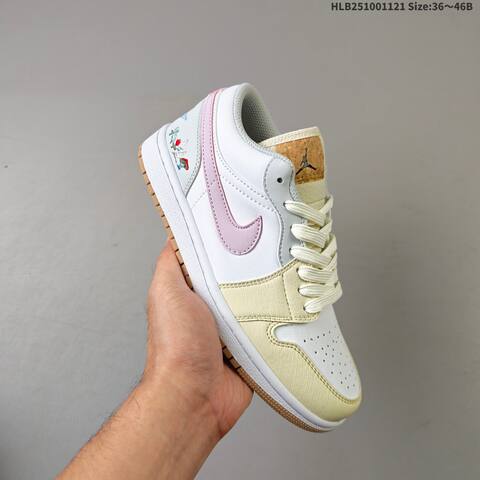 Jordan Air Jordan 1 Low White Cream Pink Gum EU 36-46 Casual - Unisex (BS-63301)