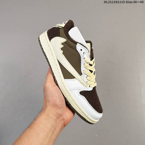Jordan Air Jordan 1 Low x Travis Scott Brown White Cream EU 36-45 Lifestyle - Unisex (BS-63689)