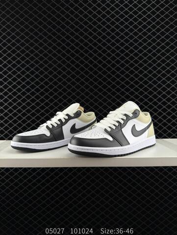 Jordan Air Jordan 1 Low White Black Light Beige EU 36-46 Sneaker - Unisex BS-81296
