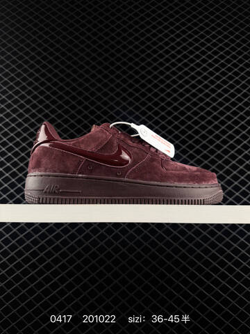Nike Air Force 1 07 Multiple Suede Colorways Light Pink Burgundy Taupe Brown Light Grey All With Patent Leather Swoosh And Matching Sole EU 36-45 Half Sizes Available Lifestyle - Unisex BS-72046