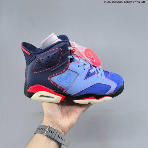 Jordan Air Jordan 6 Midnight Navy Blue Black Pink 40 47 5 Basketball - Men's (BS-65793)