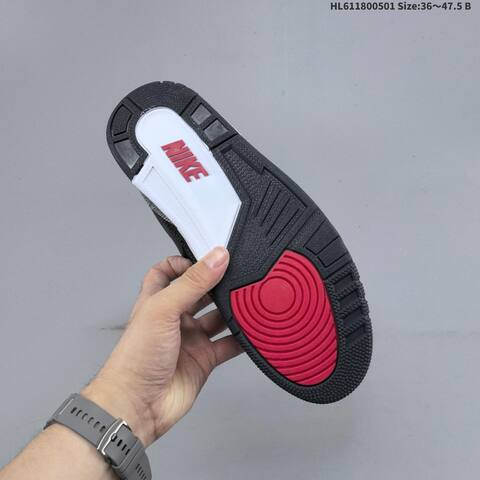 Jordan Air Jordan 3 Retro Black Grey White Red 36-47 5 Basketball - Unisex (BS-66070)