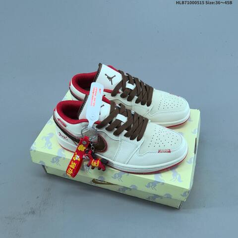 Nike Air Jordan 1 Low White Gray Red Gold Brown EU 36-45 Basketball - Unisex (BS-65964)