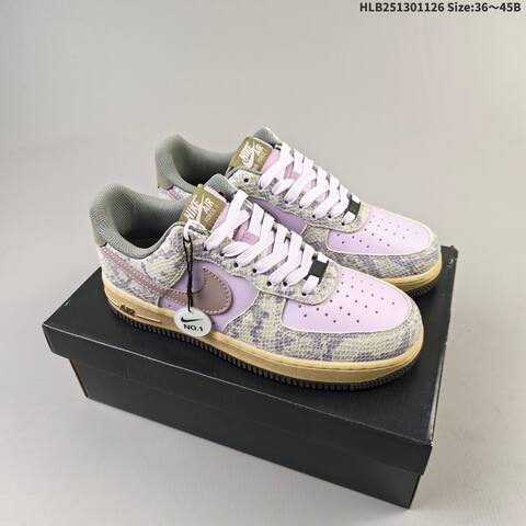 Nike Air Force 1 Low White Grey Blue Purple Beige EU 36-45 Sneaker - Unisex BS-63038