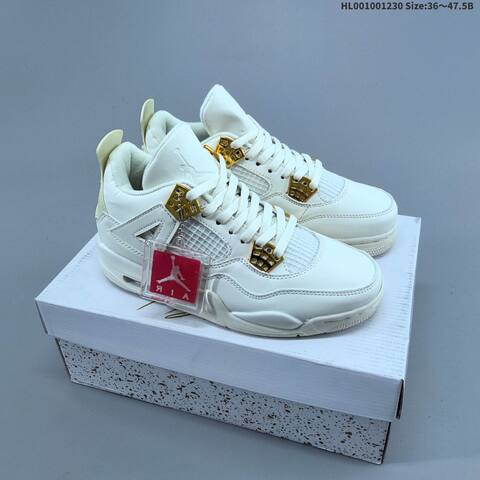 Jordan Air Jordan 4 Retro WMNS Vivid Sulfur Sail White With Metallic Gold Accents EU 36-47 5 Basketball - Unisex (BS-67186)