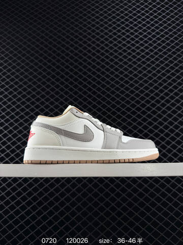 Jordan Air Jordan 1 Low White Grey Sail Gum Red EU 36-46 Sneaker - Unisex (BS-81039)