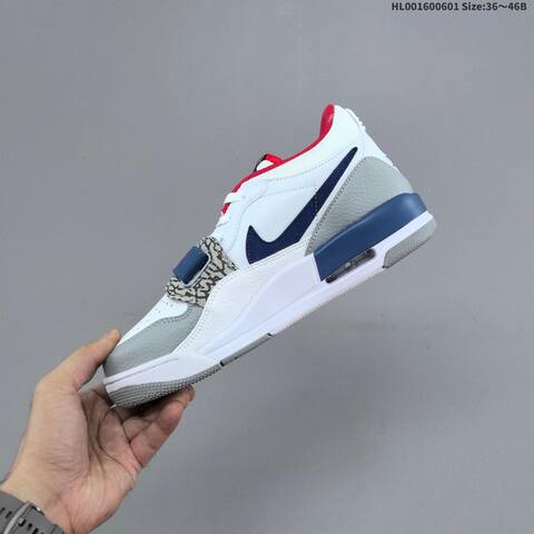 Jordan Legacy 312 Low White Grey Navy Red 36 46B Lifestyle - Women's (BS-65825)