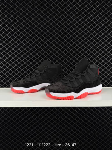 Jordan Air Jordan 11 Retro Black White Red EU 36-47 Basketball Shoe - Unisex (BS-80010)