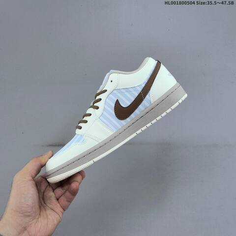 Jordan Air Jordan 1 Low White Light Blue Brown 35 5-47 5 Basketball - Unisex (BS-66045)
