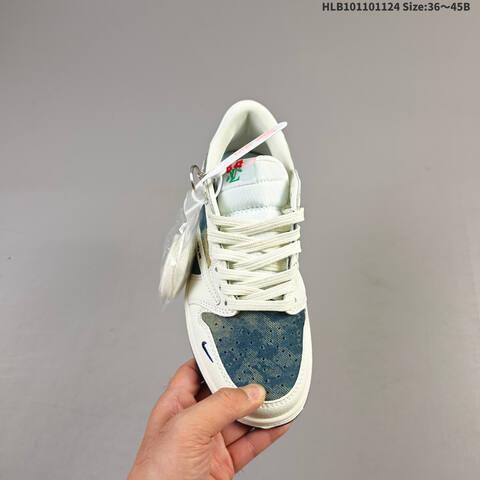 Jordan Air Jordan 1 Low White Navy Blue Denim EU 36-45 Basketball - Unisex (BS-63154)